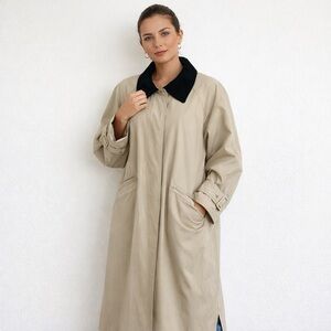 MISTY HARBOR Women’s Khaki Long Trench Coat Lined Jacket